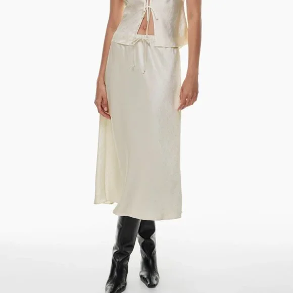 Wilfred Skirts Aritzia Wilfred Piano Skirt Highrise Satin Midi